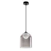 Pendant lamp KLEA glass with graphite and milky shade modern lamp over dining table for living room G9 LED