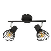 Applique bande 2xE14 39cm noir FLY 92-61898