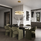 CASTILLO 40 lampa wisząca złoty 24W LED 3000, 4500, 6500K kryształki bezbarwne