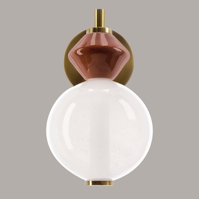 Kinkiet Flores ceramiczny ze szklanym kloszem 7W LED 3000K do sypialni
