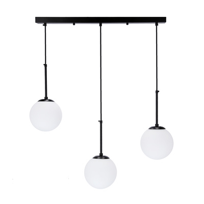 Pompei Hängelampe schwarz 3X40W E27 weißer Schirm 33-09609