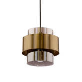 Spiega hanging lamp black+brass 1x60w e27 smoked shade