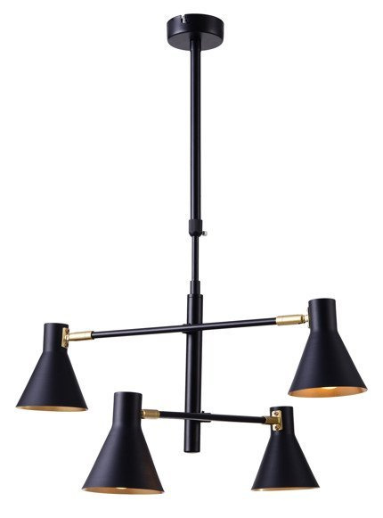 Ceiling lamp black and gold mat adjustable 4x40W Less Candellux 34-72689