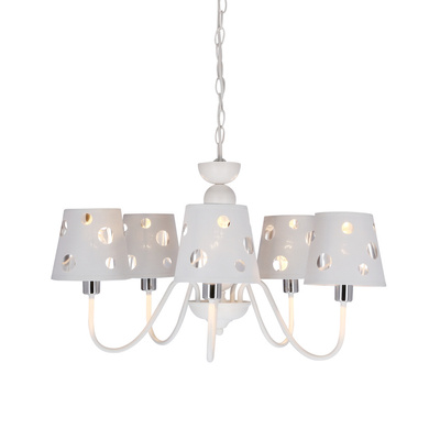 White chandelier hanging lamp 5xE14 Batley Ledea 50205110