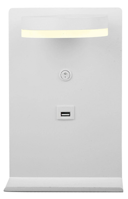 White LED wall lamp with a phone shelf USB charger Compact Candellux 21-76052