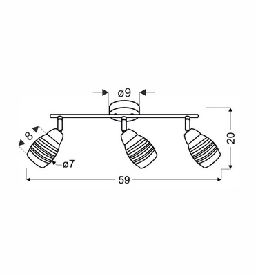 Virginia Plafonnier chrome e14 bande avec abat-jour miroir 93-14023