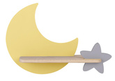 5W LED-Wandleuchte für ein Kind, gelber Mond, Stern, Mond, Candellux 21-76731