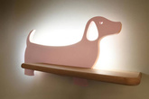 Applique LED étagère chien rose Dog 21-00989