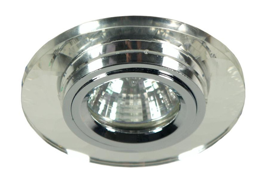 Plafonnier mr16 ss-11 ch/wh chrome rond verre clair