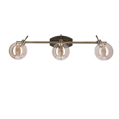 Lentini Plafoniera banda patinata 3x40w g9 cu abajur chihlimbar