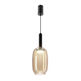 Suspension Bueno verre abat jour ambre simple GX53