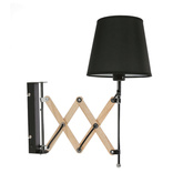 Wall lamp black chrome / wood adjustable 40W E27 Mito Candellux 21-75420