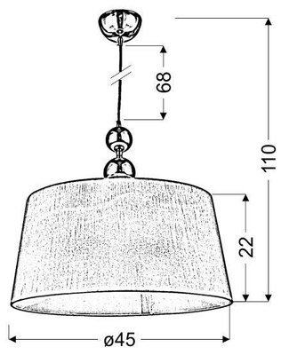 Suspension chromée avec abat-jour en tissu blanc Clara Candellux 31-21601