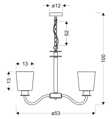 Lampa suspendata candelabru alb-negru 5xE27 Schubert 35-74249