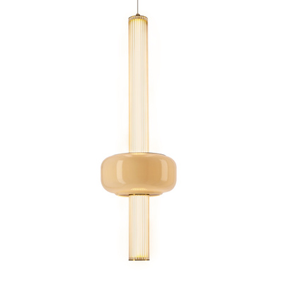 Lampa wisząca Puras D ze szklaną ozdobą pojedyncza LED 15W 3000K do sypialni i salonu