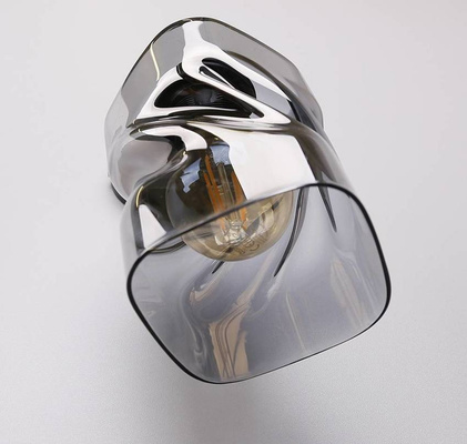 Wall lamp black smoked glass shade Felis 21-00125