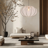 Lampa wisząca z abażurem Mellow biała 60 cm do salonu i sypialni