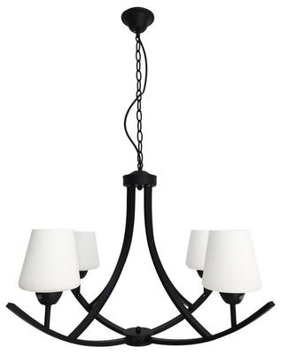 Hängelampe schwarz-weißer Kronleuchter 4x60W E27 London 34-38838