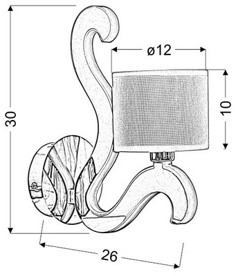 Aplica de perete crom tesut abajur brat luminos LED Ambrosia Candellux 21-33864