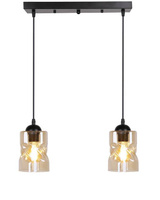 Lampa suspendata neagra / banda chihlimbar 2xE27 Felis 32-00170