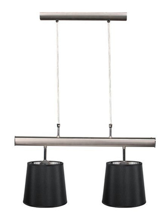 Hängelampe satiniert, doppelter schwarzer Lampenschirm 2x60W Milonga Candellux 32-53541