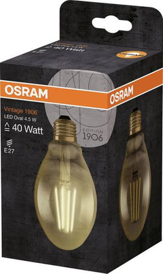Żarówka LED E27 5W 470LM 2500K VINTAGE OVAL 40 OSRAM