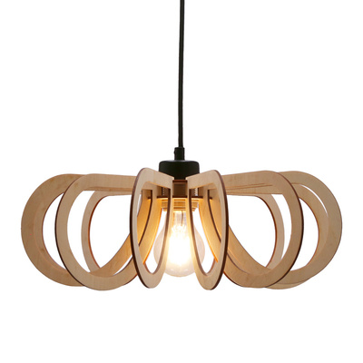 lampă suspendată eco 5 1x40 E27 abajur lemn