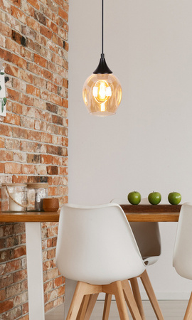 Lampa wisząca szklana czarno/brązowa Aspa 31-00583