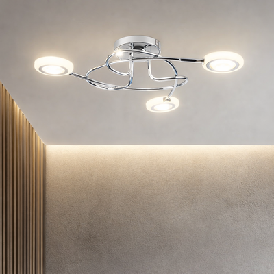 Plafoniera plafon 3X4W LED crom 3000K AURELION 98-65582