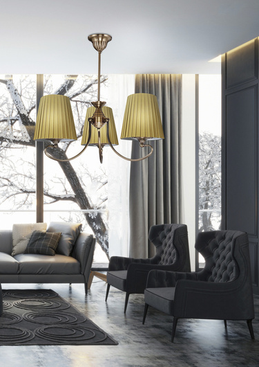 Candelabru 3xE27 miere 54cm Mozart 33-33970