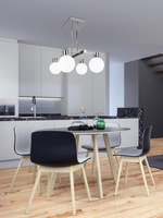 Plafoniera suspendata crom/alb 4 Maldus 34-01467