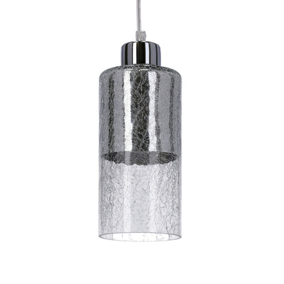 Plafoniera suspendata abajur sticla argintie E27 Libano Candellux 31-51646