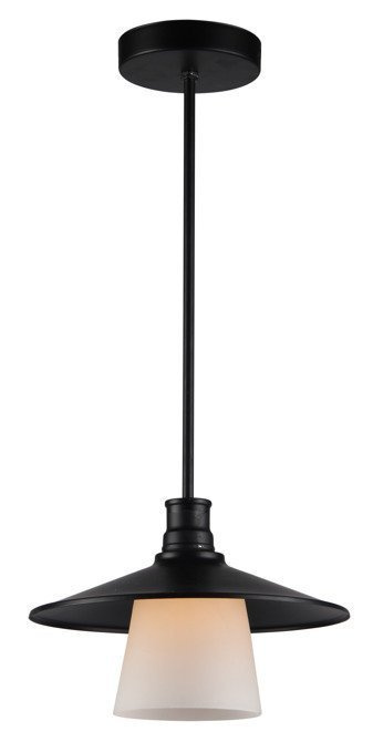 Plafonnier suspendu noir mat abat-jour blanc Loft Candellux 31-43108