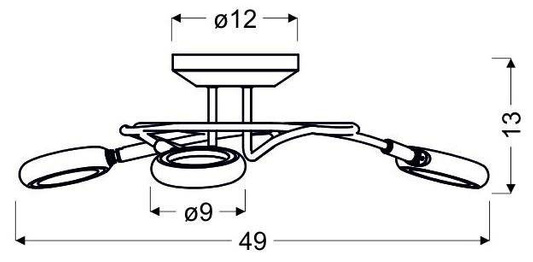 Plafoniera plafon 3X4W LED crom 3000K AURELION 98-65582
