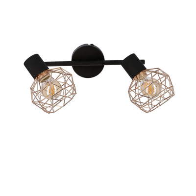 Plafoniera lamelă abajur cupru negru Acrobat 92-22202