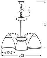 Satin pendant lamp 3x60W with glass shades Uli Candellux 33-66152
