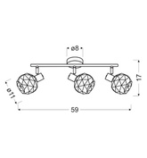 Aplică tavan triplă bandă neagră și aurie Acrobat 93-66640