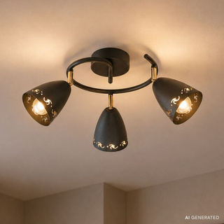 Plafoniera Luxan 39x39 negru 48w led 4000k led s. alb