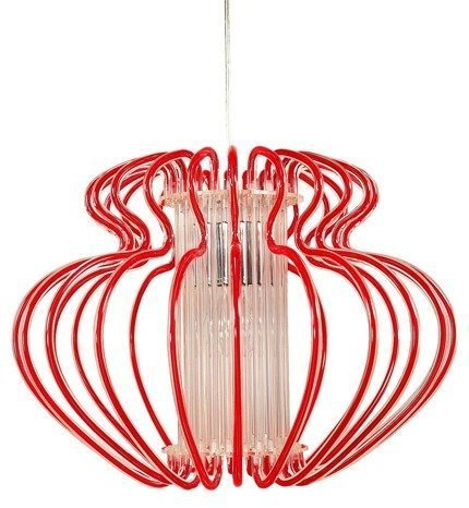 Lampe suspendue rouge 52x42cm Imperia 31-36578
