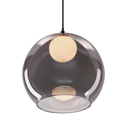 Brin lampa sufitowa czarny 1x15W G9 klosz dymiony+biały