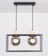 Hanging lamp black metal smoked 2xE27 Retro 2 32-00750