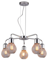 Hanging lamp chrome wire shade 5x60W adjustable 35-58669
