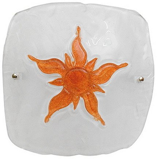 Plafonnier en verre blanc/marron Sun 13-88621