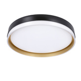 MANHATTAN DECKENLEUCHTE SCHWARZWEISS + GOLDLED 38 CM WEISSER SCHIRM