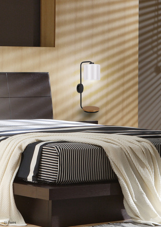 Applique noire avec une étagère 1xE14 Alpine Candellux 21-76694
