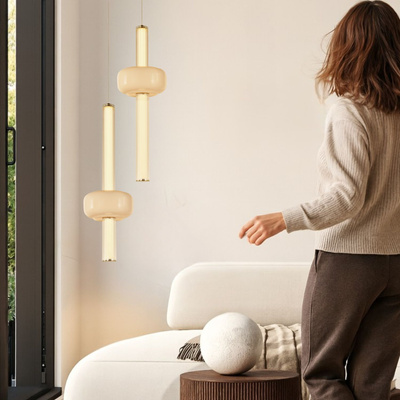 Lampa wisząca Puras G ze szklaną ozdobą pojedyncza LED 15W 3000K do salonu