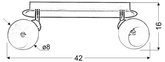 Wall lamp strip 2X40W G9 satin chrome ALABASTER 92-07018