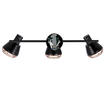 Applique/plafonnier abat-jour cuivre noir 3xE14 40W Neria 93-82572