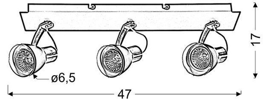 Lampa ścienna listwa 3X50W GU10 czarny/miedź MARKUS 93-35608-M