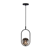 Pendant lamp CORDEL elegant black with graphite globe shade modern lighting for living room and bathroom 1x G9 LED